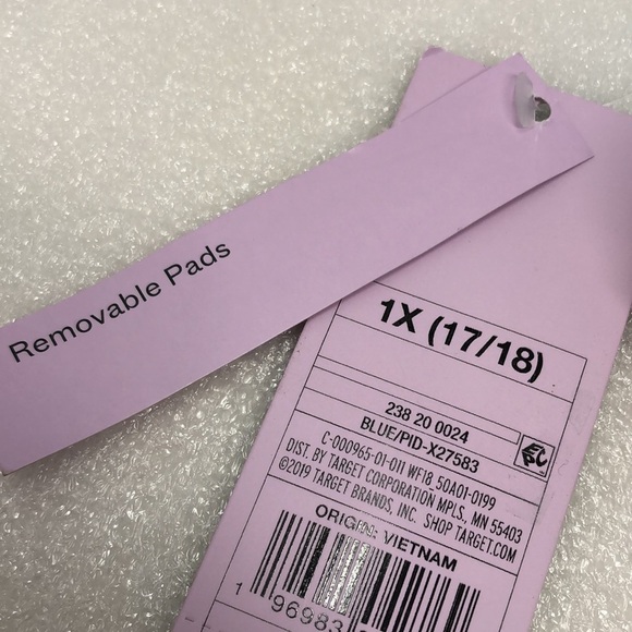 New Wild Fable Bikini Top Tunnel Front Blue Marble Tie Dye Size 1X - Picture 9 of 10